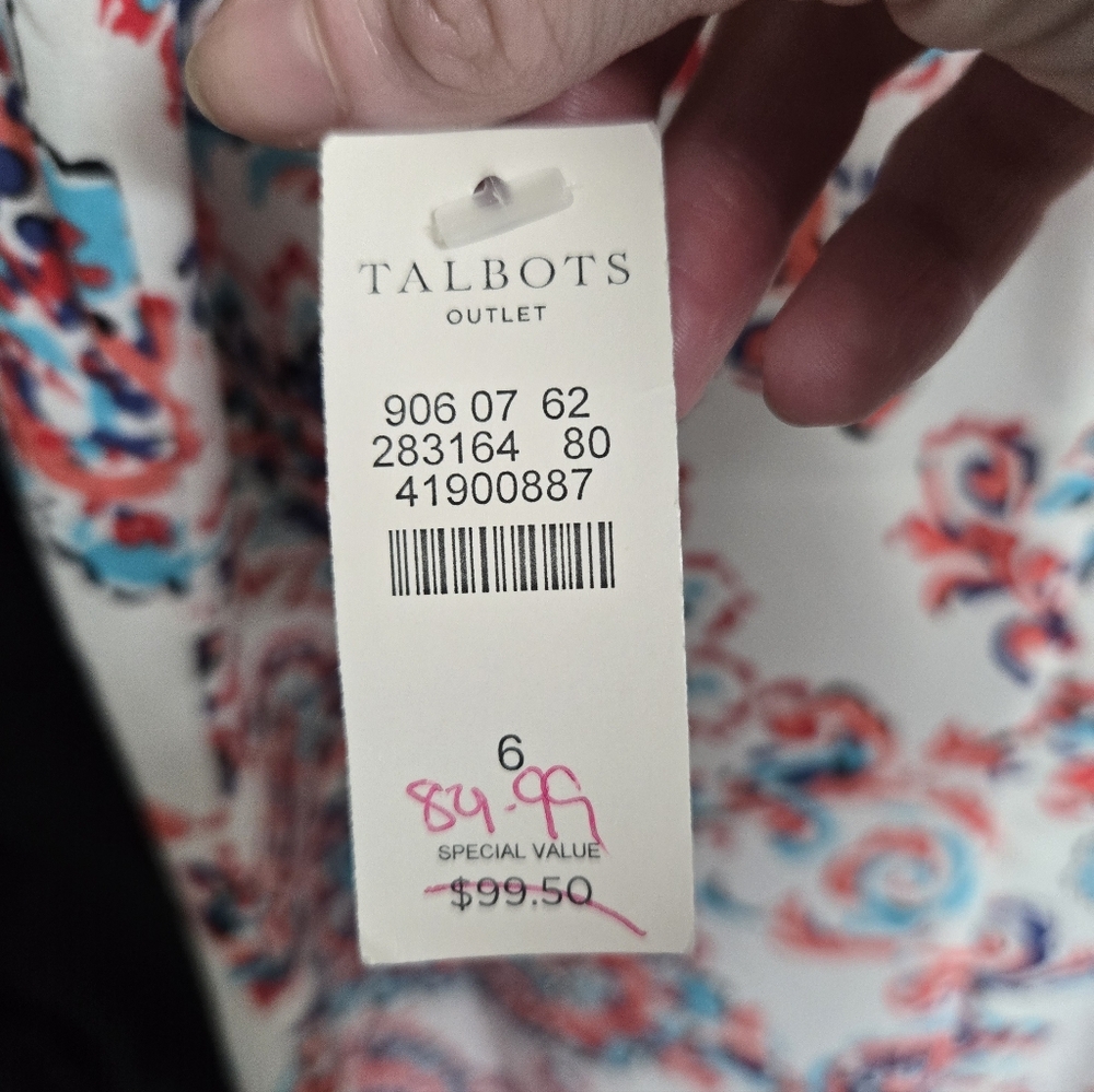 Talbots Paisley Print Midi Length Dress Size 6 - Picture 4 of 8